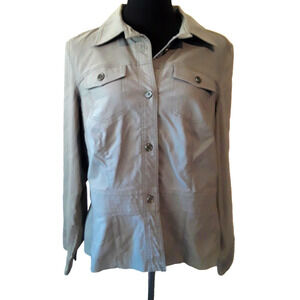 Dalia Rayon Stretch Blend Button Front Loden Green Jacket Blazer16W